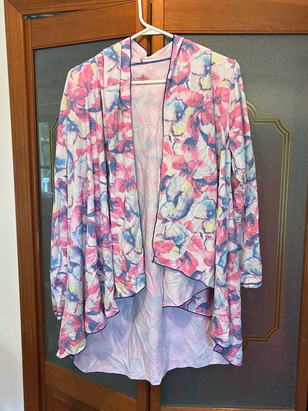 Floral Hooded Coverup Wrap with UV Protection, Large